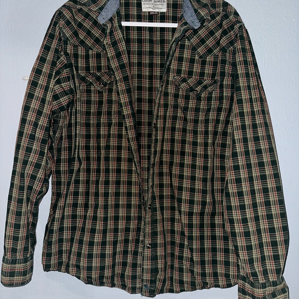 Cody James Men's Black Plaid Shirt